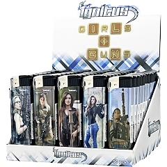 Ignitus Refillable Girls & Guns Electronic Lighter 50ct Display IGNEL01-GNG01